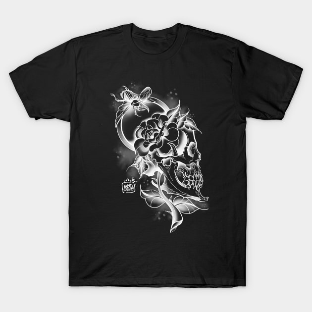 SkullFlower T-Shirt by Fabio Galuppi Ink